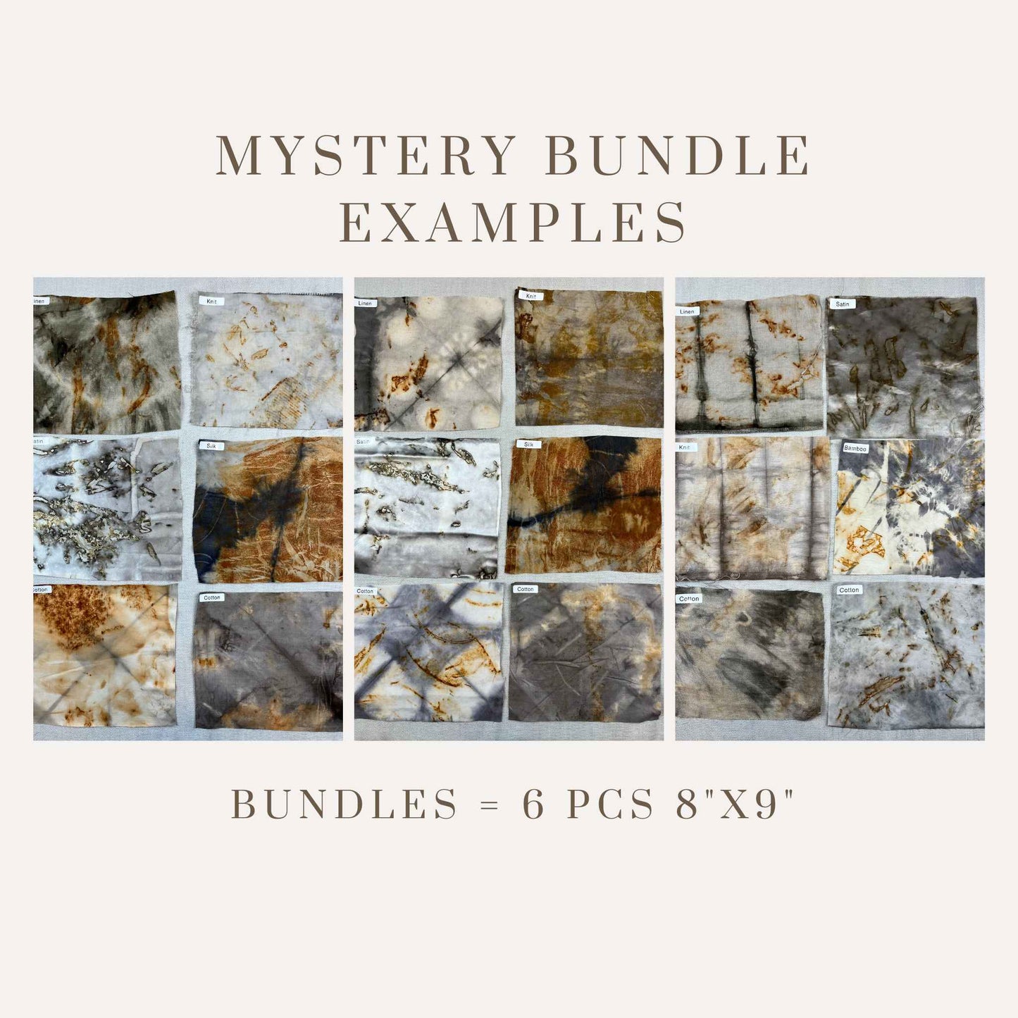 Naturally dyed fabric examples
