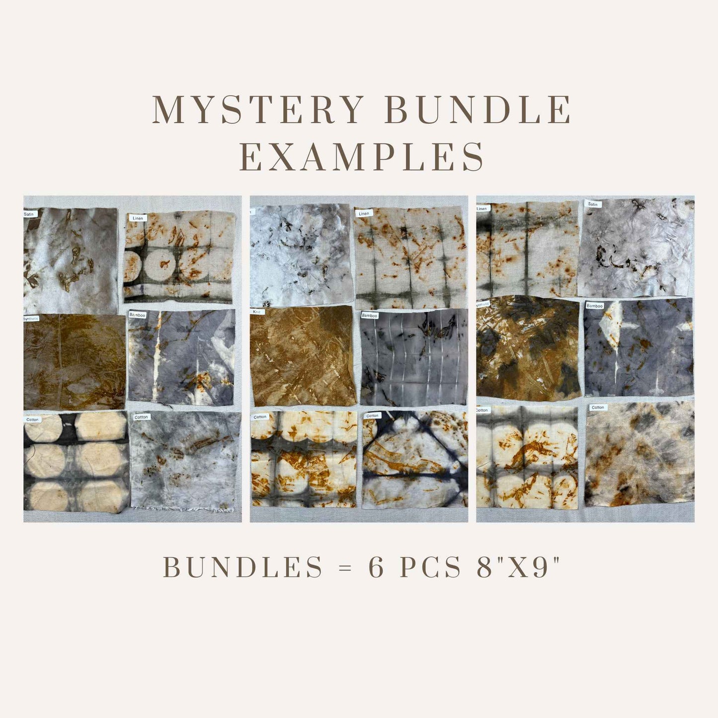 Naturally dyed fabric examples