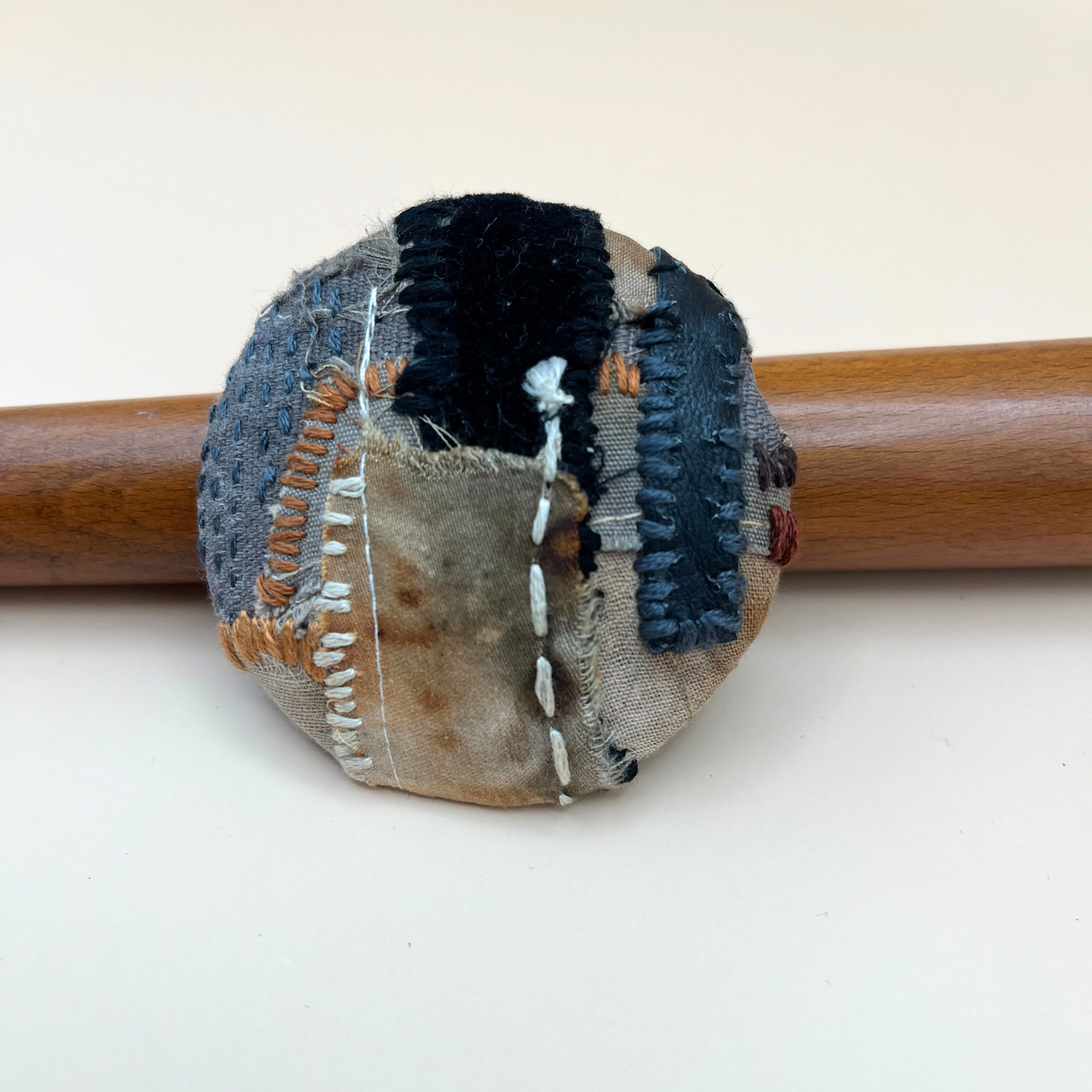 Handcrafted Fibre Art Brooch – Abstract Wearable Art #2 (2.5”)