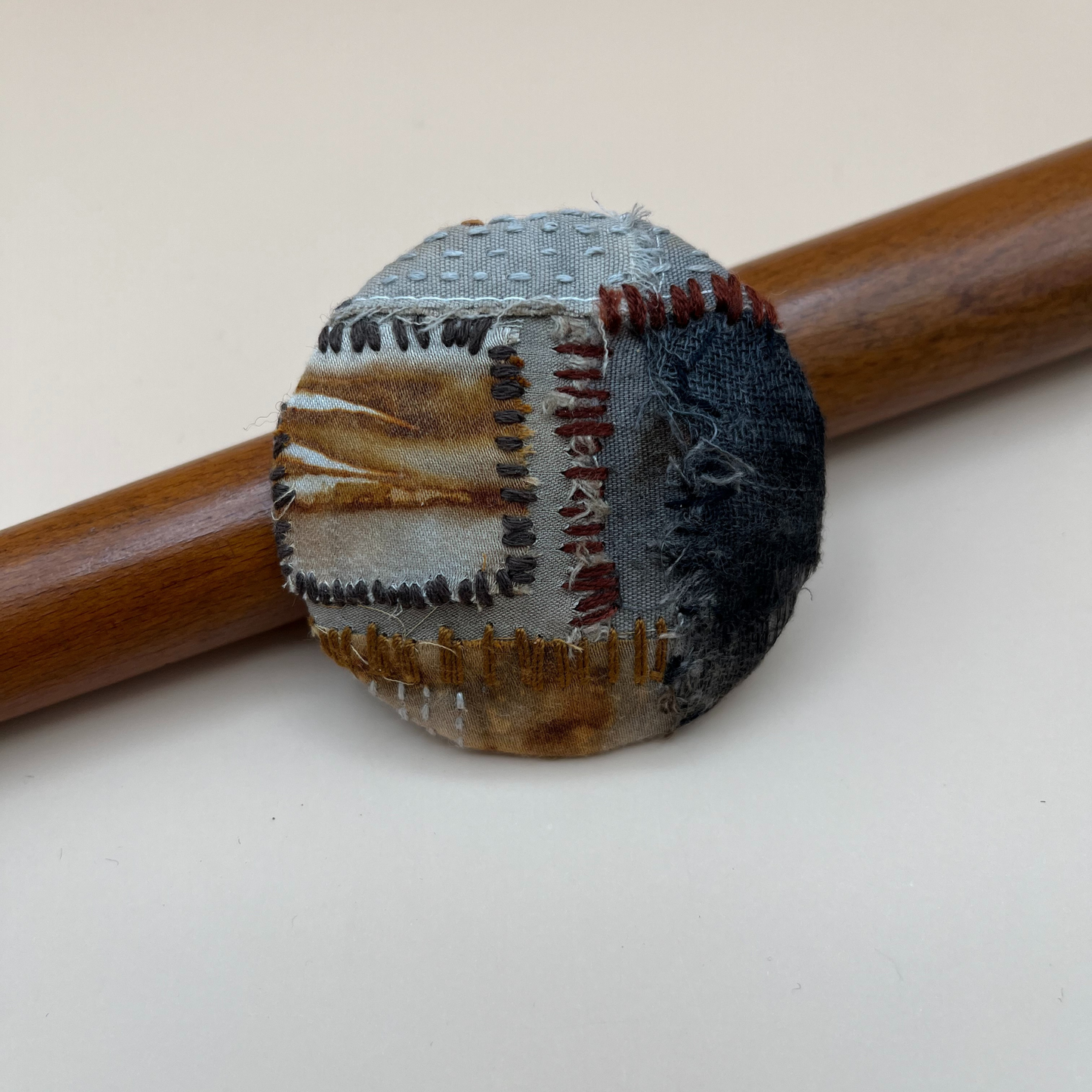 Handcrafted Fibre Art Brooch – Abstract Wearable Art #3 (2.5”)
