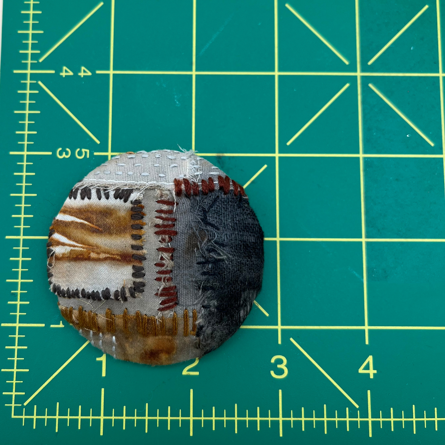 Handcrafted Fibre Art Brooch – Abstract Wearable Art #3 (2.5”)