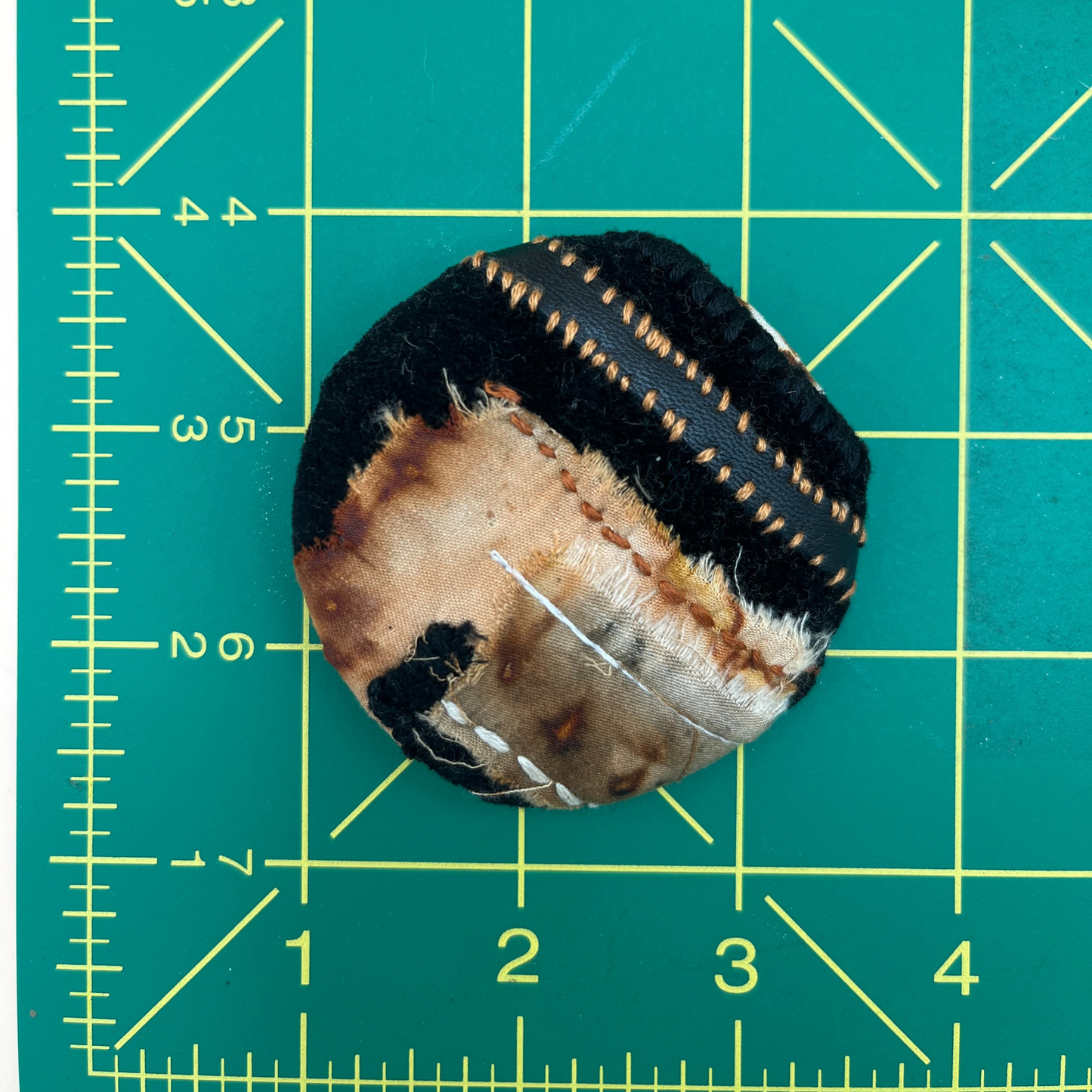 Handcrafted Fibre Art Brooch – Abstract Wearable Art #1 (2.5”)