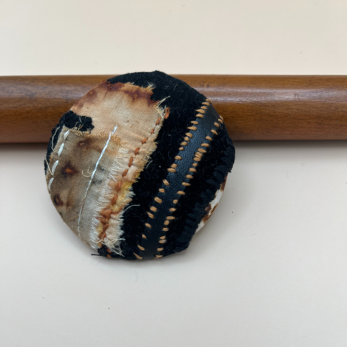 Handcrafted Fibre Art Brooch – Abstract Wearable Art #1 (2.5”)