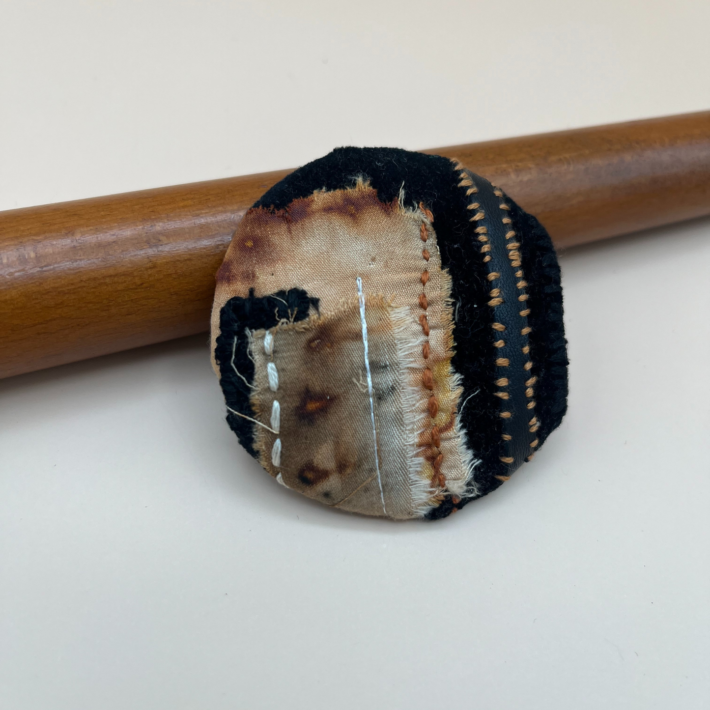 Handcrafted Fibre Art Brooch – Abstract Wearable Art #1 (2.5”)