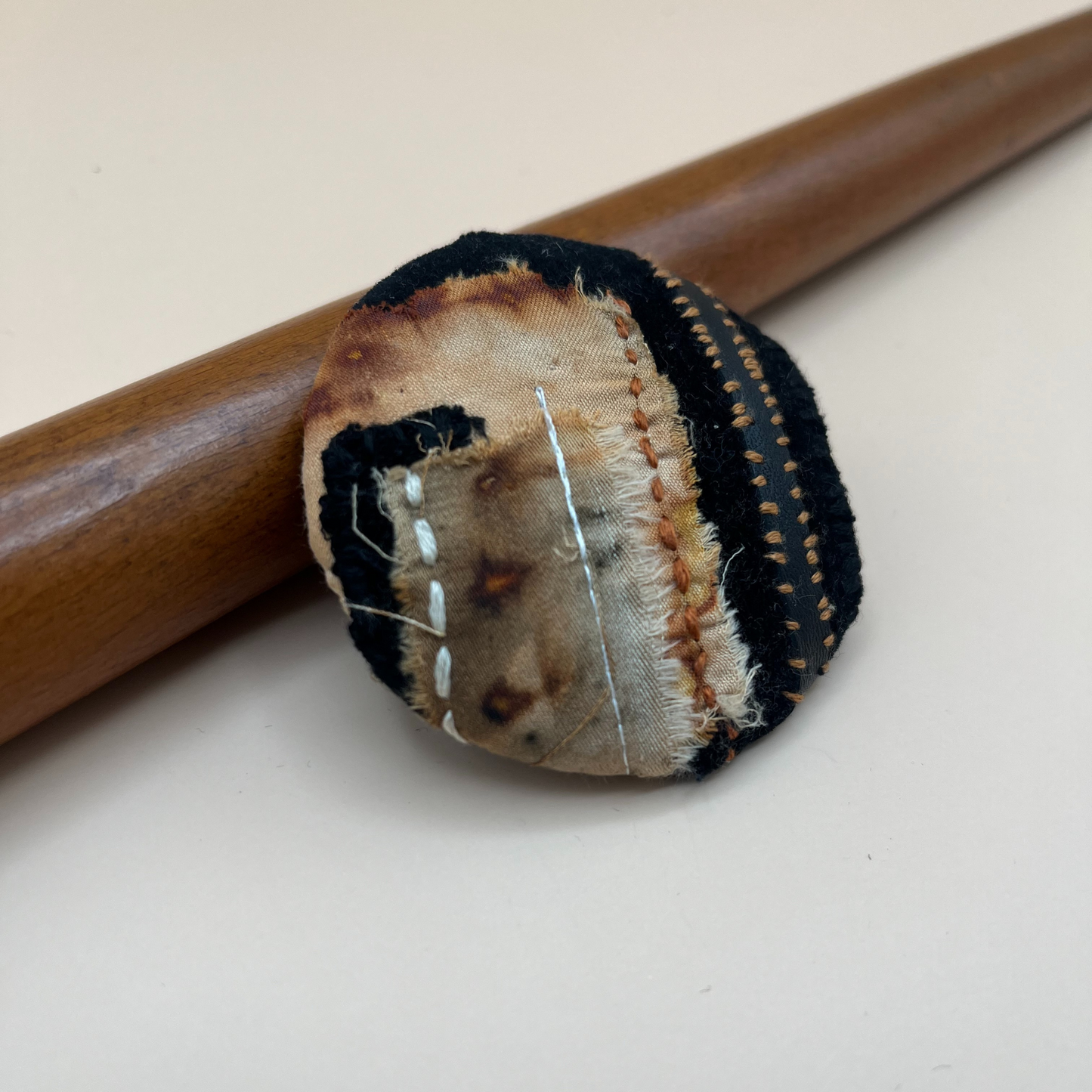 Handcrafted Fibre Art Brooch – Abstract Wearable Art #1 (2.5”)
