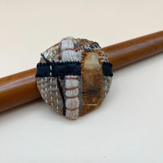 Handcrafted Fibre Art Brooch – Abstract Wearable Art #7 (2.5”)