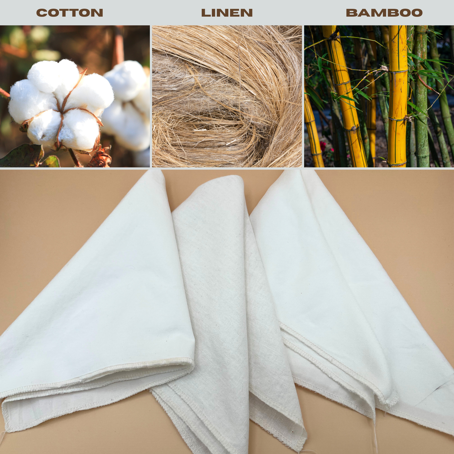 Undyed fabric selection for natural dyeing kit, including cotton, linen, and bamboo textiles. Ideal for botanical dye projects, eco printing, or fibre art. Soft, natural fabrics ready for plant-based dyes and creative textile experimentation.