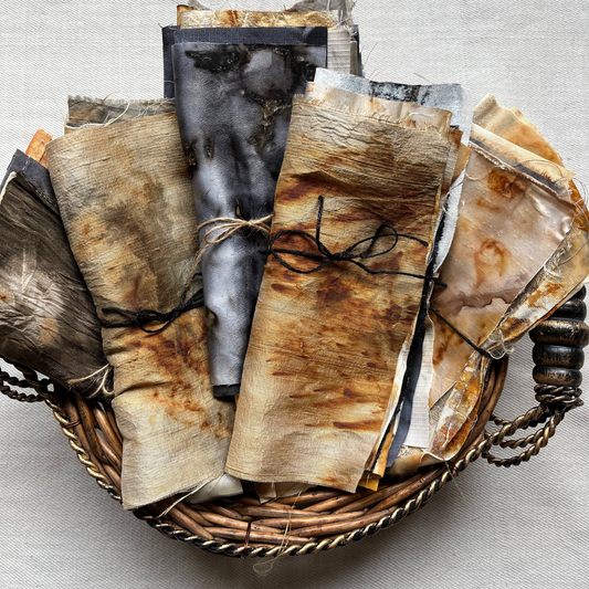 Naturally Dyed + Rust Printed Fabric Bundles