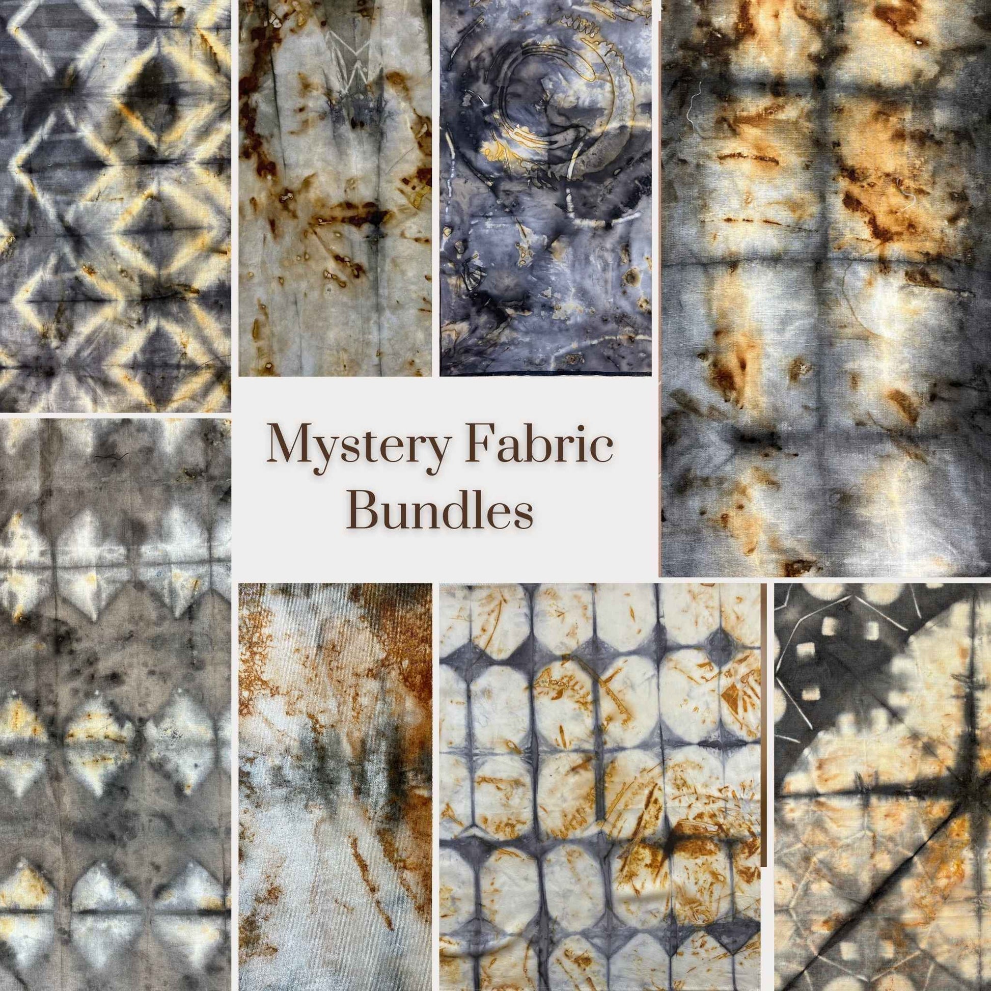 Naturally Dyed Fabric - Printed with rusted objects 